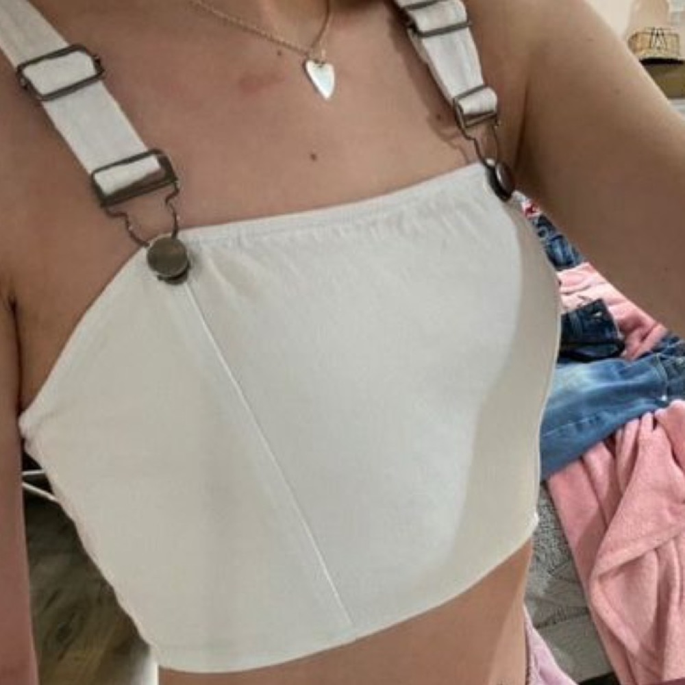 Pacsun Lottie Moss White Denim Crop top